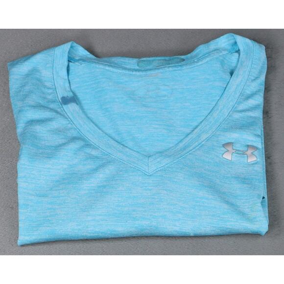 Under Armour Women’s Blue V-Neck Short Sleeve Athletic Shirt Size Small - Picture 12 of 12